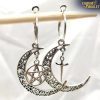 Earrings pentagram Moon hoops 2 | Charm and Amulet