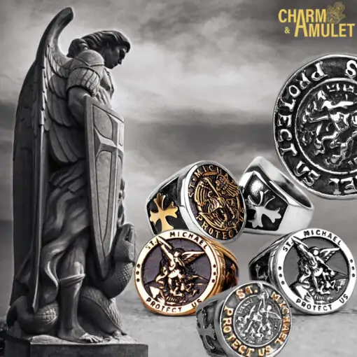 Saint-Michael-Ring-ilustration-Bracelet-et-Amulette