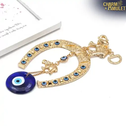 Porte-bonheur <br> Fer à cheval en or (suspension à triple protection) 6 Porte-bonheur Fer à cheval pour porte et mur | Charme et Amulette