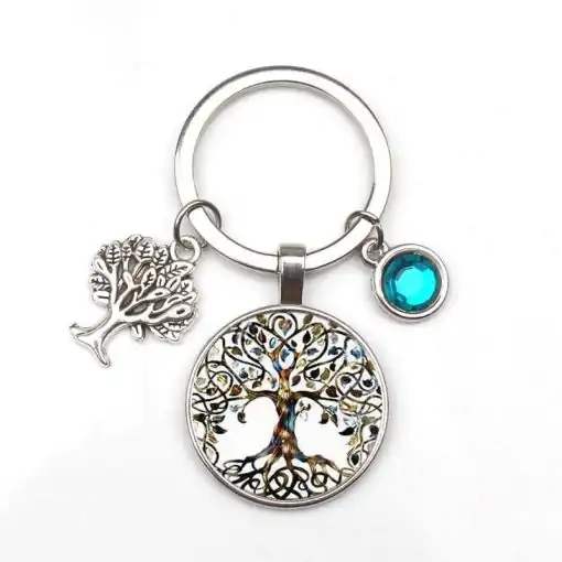 Sleutelhanger Levensboom turquoise | Charm and Amulet