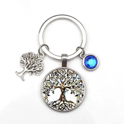 Sleutelhanger Levensboom met diep kristal | Charm and Amulet