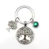 Sleutelhanger Levensboom met groene kristal | Charm and Amulet