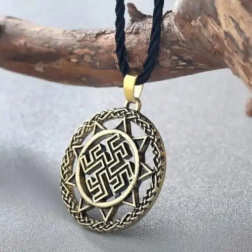 Amulet Necklace <br> Doukhobor. 7 Doukhobor Amulet gold on branch of wood | Charm and Amulet