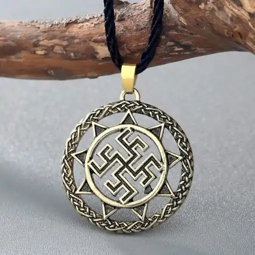 Amulet Necklace <br> Doukhobor. 8 Doukhobor Amulet gold on branch of wood 2 | Charm and Amulet