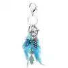 Porte-clés breloque <br> Chanceux. 10 Porte-clés porte-bonheur avec breloque et amulette de couleur bleue