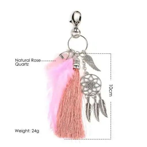 Porte-clés breloque <br> Chanceux. 7 Porte-clés Lucky rose | Charme et Amulette