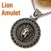 Amulet Necklace <br> Lion Amulet (with chain) 9 Lion Amulet with chain | Charm and Amulet
