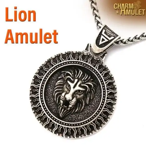 Amulet Necklace <br> Lion Amulet (with chain) 4 Lion Amulet with chain | Charm and Amulet