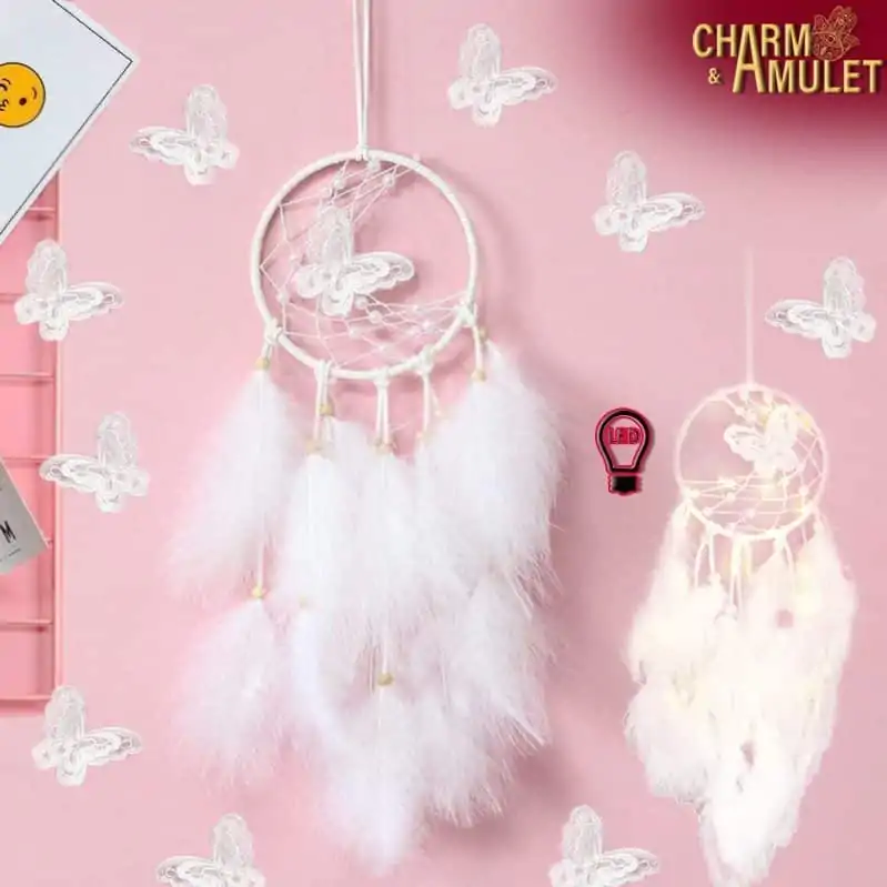 Capteur de rêves <br> Attrape-rêve papillon avec dessin de papillon 14 Papillon-attrape-rêve-luminux-Bracelet-et-amulette_6