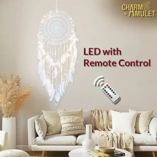 Capteur de rêves <br> Grand soleil brodé en blanc 4 Capteur de rêves <br> Grand soleil brodé en blanc – Image 3