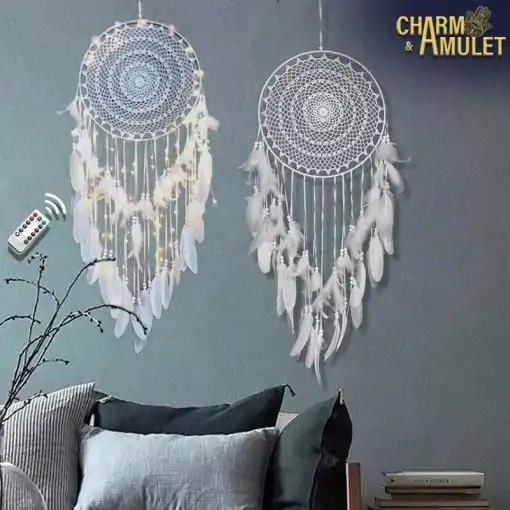 Capteur de rêves <br> Grand soleil brodé en blanc 7 Capteur de rêves <br> Grand soleil brodé en blanc – Image 6