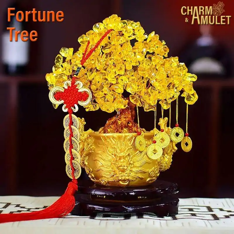 Lucky Charm Chinese Fortune Tree (Gold) 12 Buy Chinese Fortune Tree or Money tree on sale | Charm and Amulet