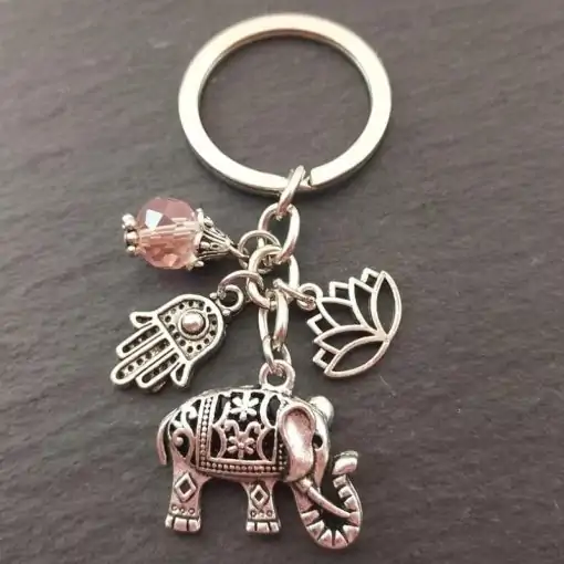 Keychain Charm <br> Indian. 4 Indian Keychain Pink stone | Charm and Amulet