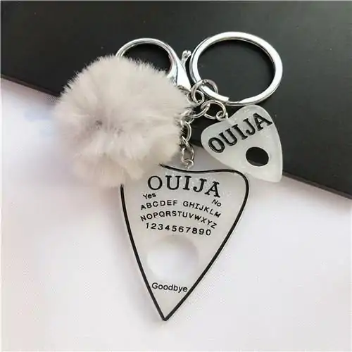 Keychain Charm <br> Ouija (16 variants). 19 Ouija Keychain Glitter white | Charm and Amulet