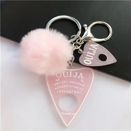 Keychain Charm <br> Ouija (16 variants). 17 Ouija Keychain Glitter pink | Charm and Amulet