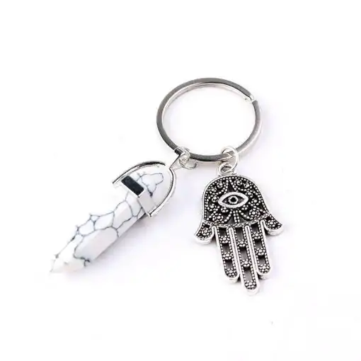 Hand of Fatima Keychain cream | Charm and Amulet