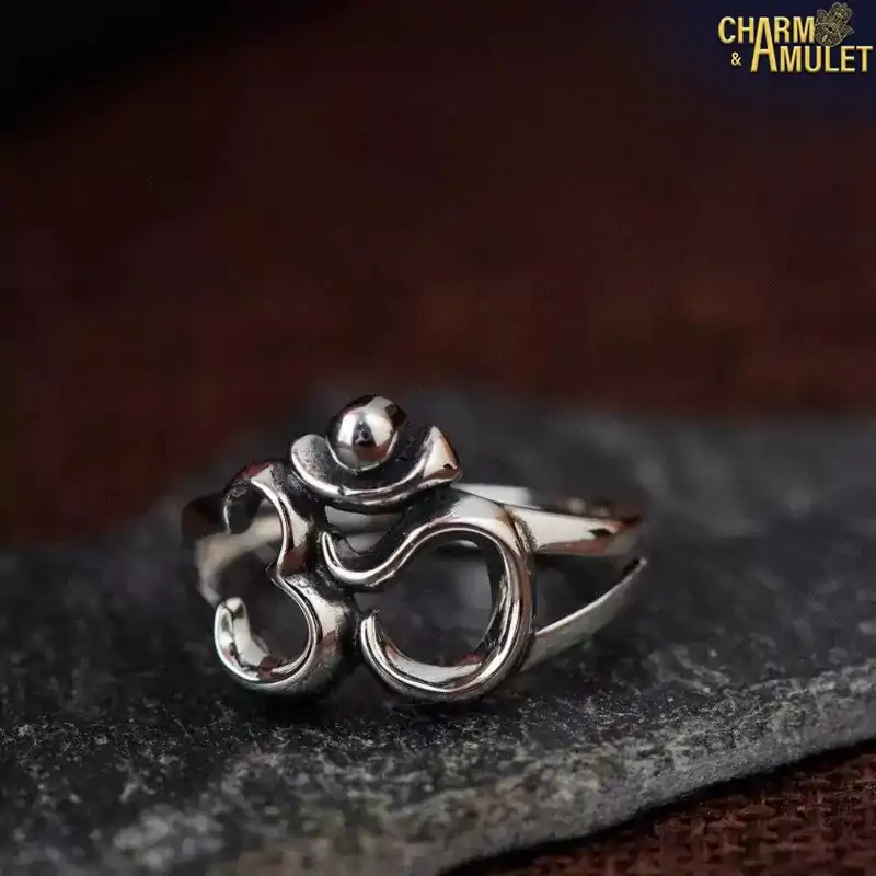 Talisman Ring <br> Om Ring. 3 silver Om ring | Charm and Amulet