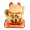 Porte-bonheur <br> Chat chinois. 21 Amulette et breloque solaire Lucky Cat Chinese Yellow
