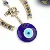 Porte-bonheur <br> Fer à cheval en or (suspension à triple protection) 10 Lucky Charm Horseshoewith Turkish eyes | Charme et Amulette