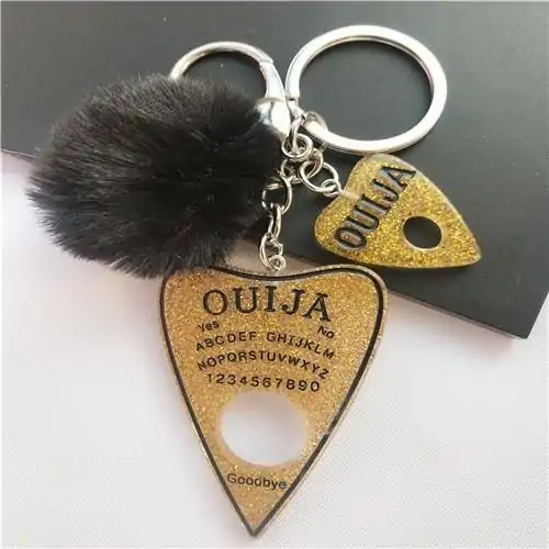 Keychain Charm <br> Ouija (16 variants). 20 Ouija Keychain Glitter gold | Charm and Amulet