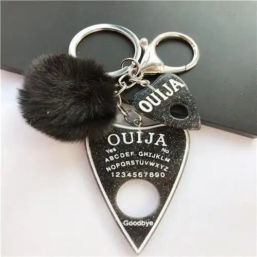 Keychain Charm <br> Ouija (16 variants). 16 Ouija Keychain Glitter black | Charm and Amulet