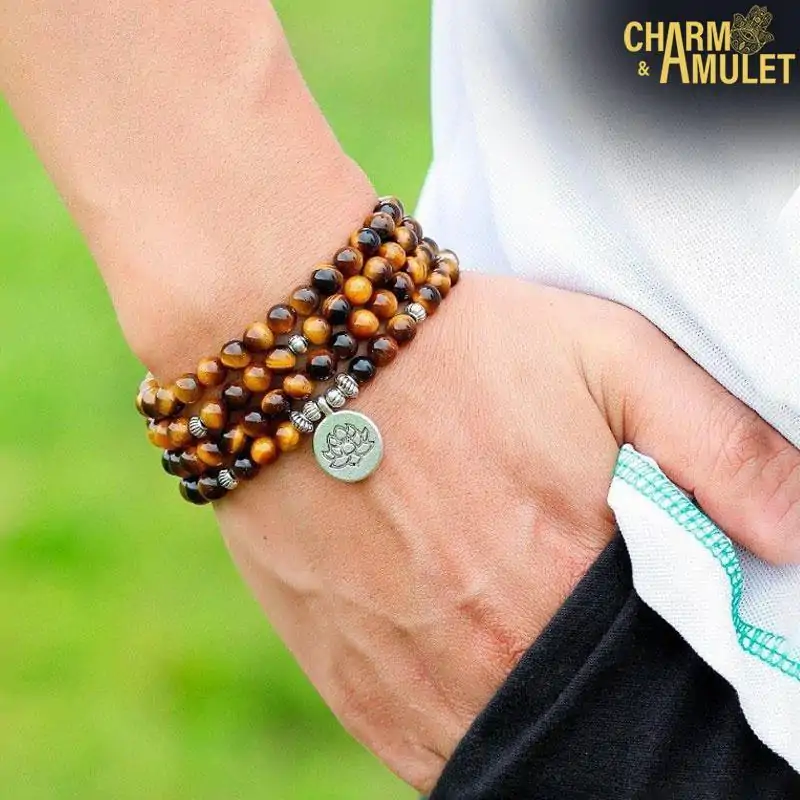 Amulet Necklace: Mala Tiger Eye. 24 Buy Mala Tiger Eye on sale | Charm and Amulet