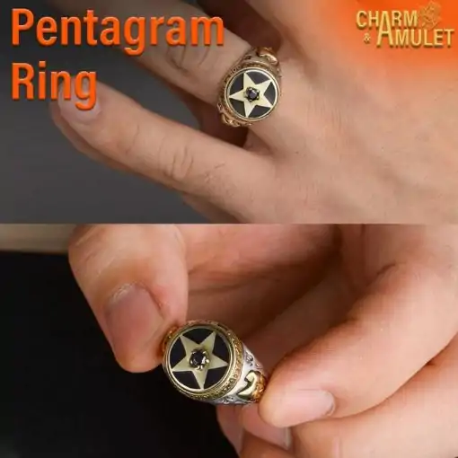 Inverted Pentagram Ring Silver | Charm and Amulet