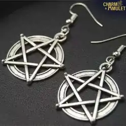 Picture Earring pentagram hood for witch