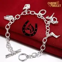 Horseshoe Charm Bracelet Silver | Charm and Amulet