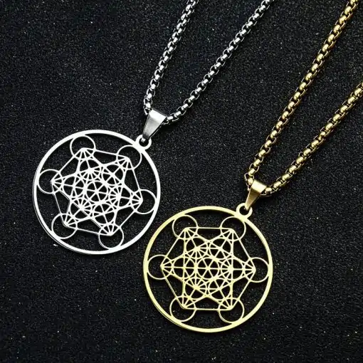 Collier amulette Métatron fond noir