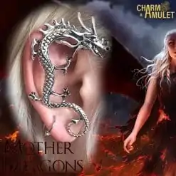 Boucles d'oreilles Amulette  <br>  Manchette d'oreille en forme de dragon