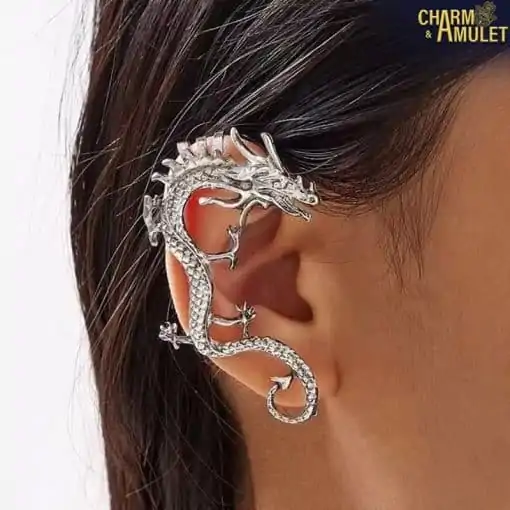 Boucles d'oreilles Amulette <br> Manchette d'oreille en forme de dragon 12 Boucles d'oreilles Amulette <br> Manchette d'oreille en forme de dragon – Image 10