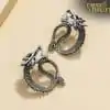 Earrings Amulet <br> Dragon 11 Dragon-Errings silver on table-Charm-and-Amulet