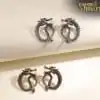 Earrings Amulet <br> Dragon 10 Dragon-Errings gold and silver on table-Charm-and-Amulet