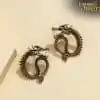 Earrings Amulet <br> Dragon 12 Dragon-Errings gold on table-Charm-and-Amulet