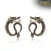Earrings Amulet <br> Dragon 14 Dragon-Errings gold on white background-Charm-and-Amulet