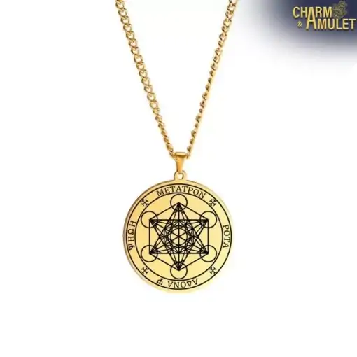 Collier Amulette Métatron Or Chaine fine pour homme Charme et Amulette