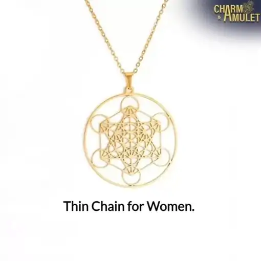 Collier Amulette Métatron Or Chaîne fine pour femme Breloque et Amulette