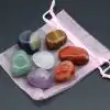 Collier à breloques <br> Metatron 7 Chakra 14 Pierre et sac cadeau Améthyste, Quartz clair, Aventurine verte, Sodalite, Oeil de tigre, Jaspe rouge, Agate rouge | Charm et Amulette