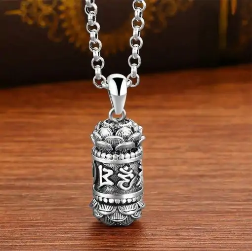 Collier d'amulettes  <br>  Lotus tibétain – Image 3