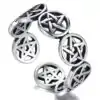 Talisman Ring <br> Pentacle Wiccan 15 Wiccan Ring Pentacle white bacground | Charm and Amulet
