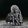 Baphomet Ring with inverted and two kids pentagram | Charm-and-Amulet
