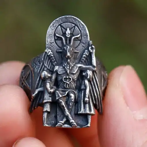 Baphomet Ring details | Charm-and-Amulet