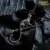 Necklace Cat on Broomstick With chain Charm and Amulet