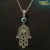 Amulet Necklace <br> Fatima Hand with evil eye 8 Cheap Fatima-hand-necklace-down-with-evil-eye