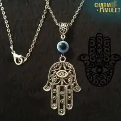 Fatima-hand-necklace-down-with-evil-eye-with chain-beautifull-Charm-and-Amulet