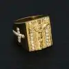Bague Talisman <br> Bague Jésus 20 Chevalière-Jésus-Christ-et-croix-avant-bras-et-amulette