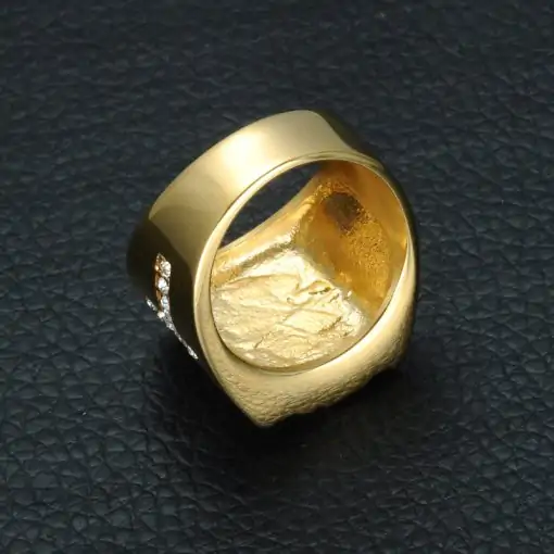 Bague Talisman <br> Bague Jésus 10 Signet-Ring-Jésus-Christ-sur-la-croix-vue-dedans Charm-et-Amulette