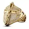 Bague Talisman <br> Bague Jésus 26 Jésus chevalière Triangulaire fond blanc Variante Charme et Amulette