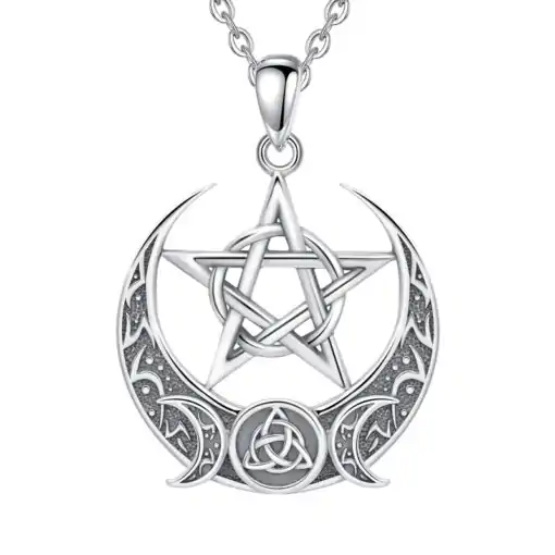 Collier Pendentif argent <br> Pentagramme wiccan triple lune 8 Collier-3-lunes-triple-lune-Variante-chaîne-bracelet-et-amulette.jpg